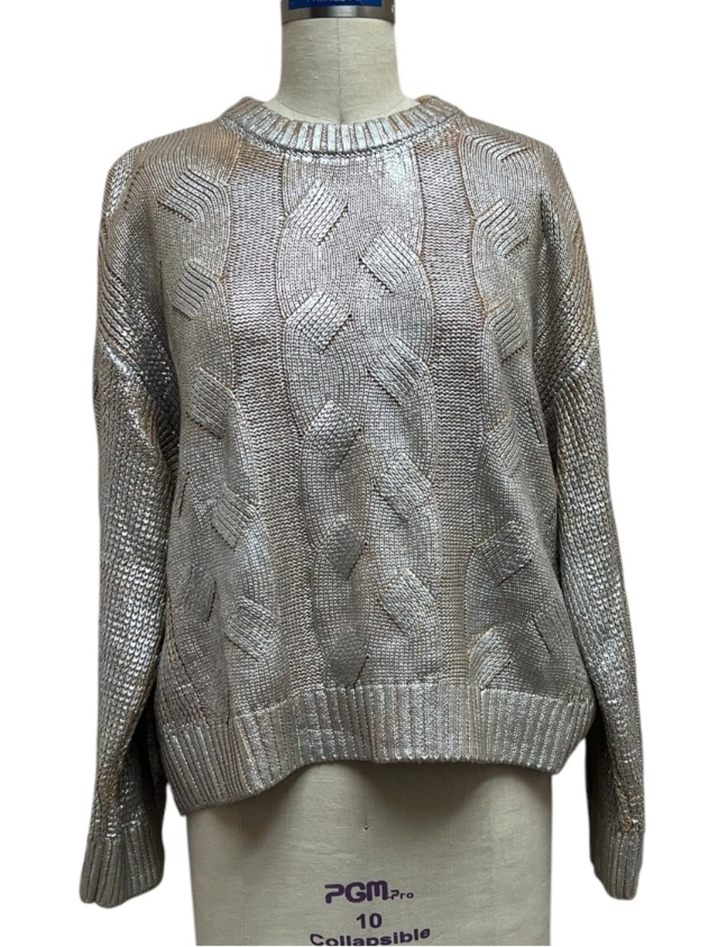 Pistola Everly Foil Accent Cotton Crewneck Sweater - Picture 3 of 9